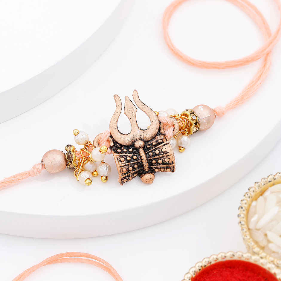 Religious Beads Trishul Rakhi (IGP)