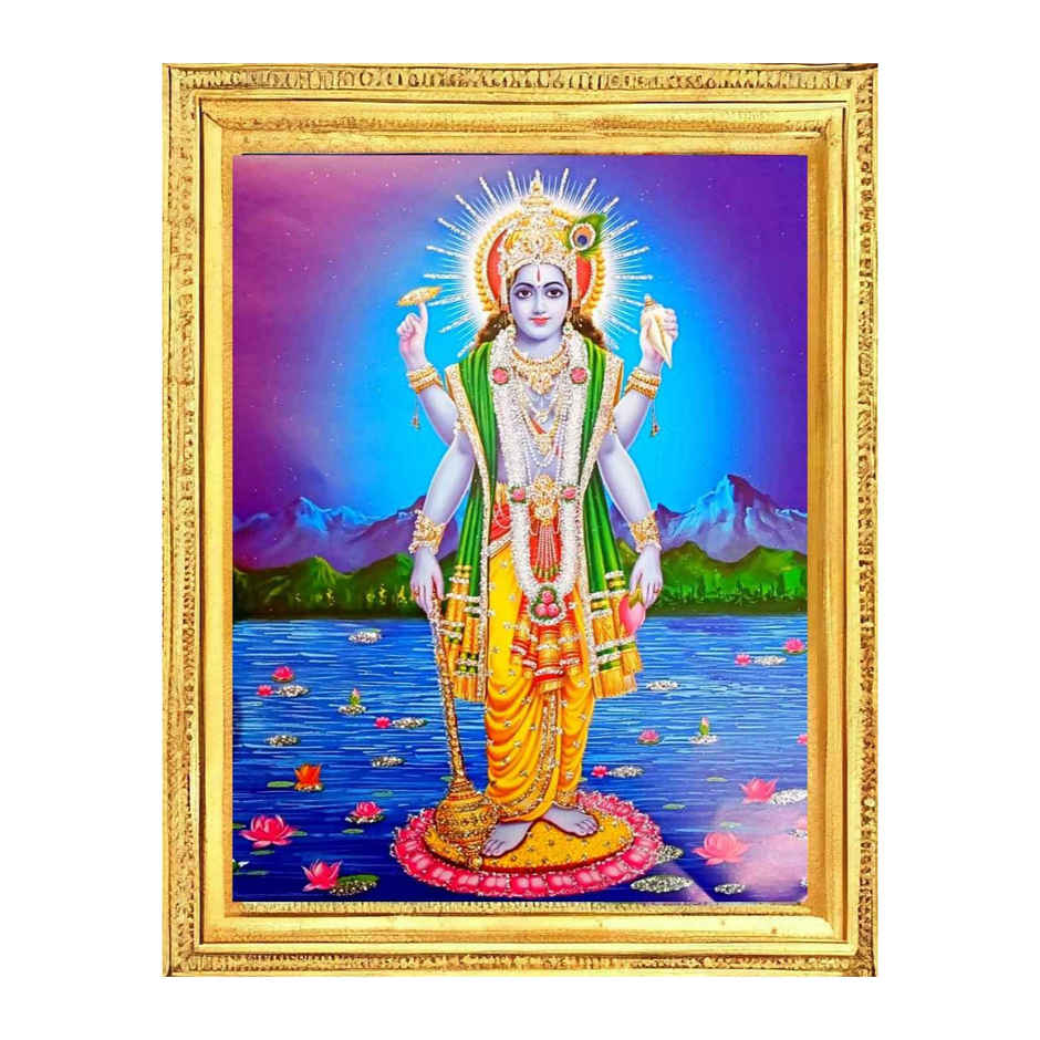 Oye Happy DIVINE VIBES Visnu Ji Diety Photo 15cm x 20 cm
