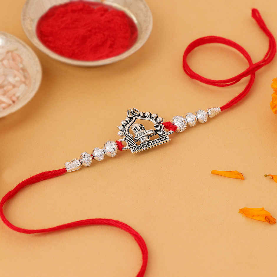 IGP Lord Shiva Silver Rakhi - Divine Craft