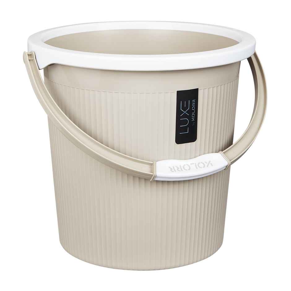 Kolorr Luxe Bucket | (Bucket 25L X 1) - Sand Stone | Bathroom Bucket | Strong Bathroom Bucket