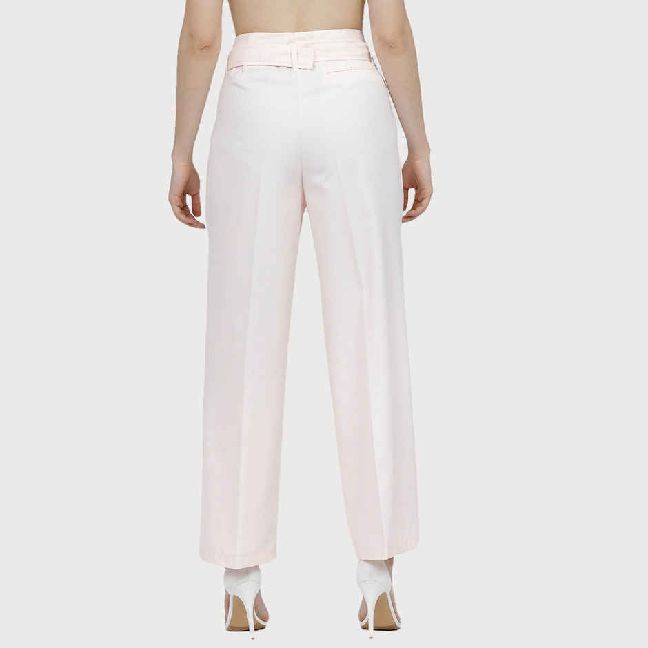 Tokyo Talkies Women's Wide Leg Hight Waist Trousers | Pink - L