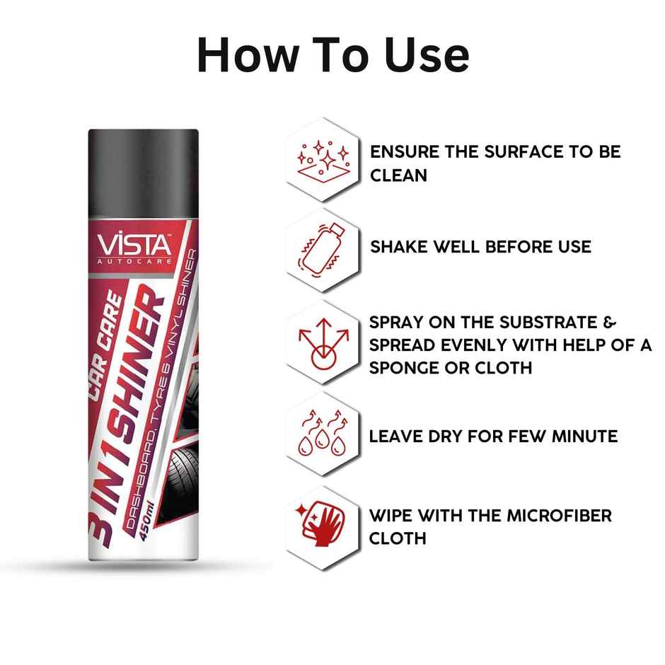Vista Auto Care 3 in 1 Shiner For Car and Bike