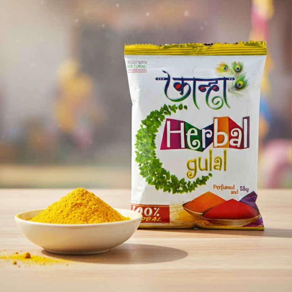 Herbal Holi Gulal | Yellow | 80 g | Star