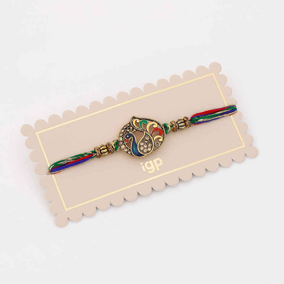 Peacock Golden Rakhi (IGP)