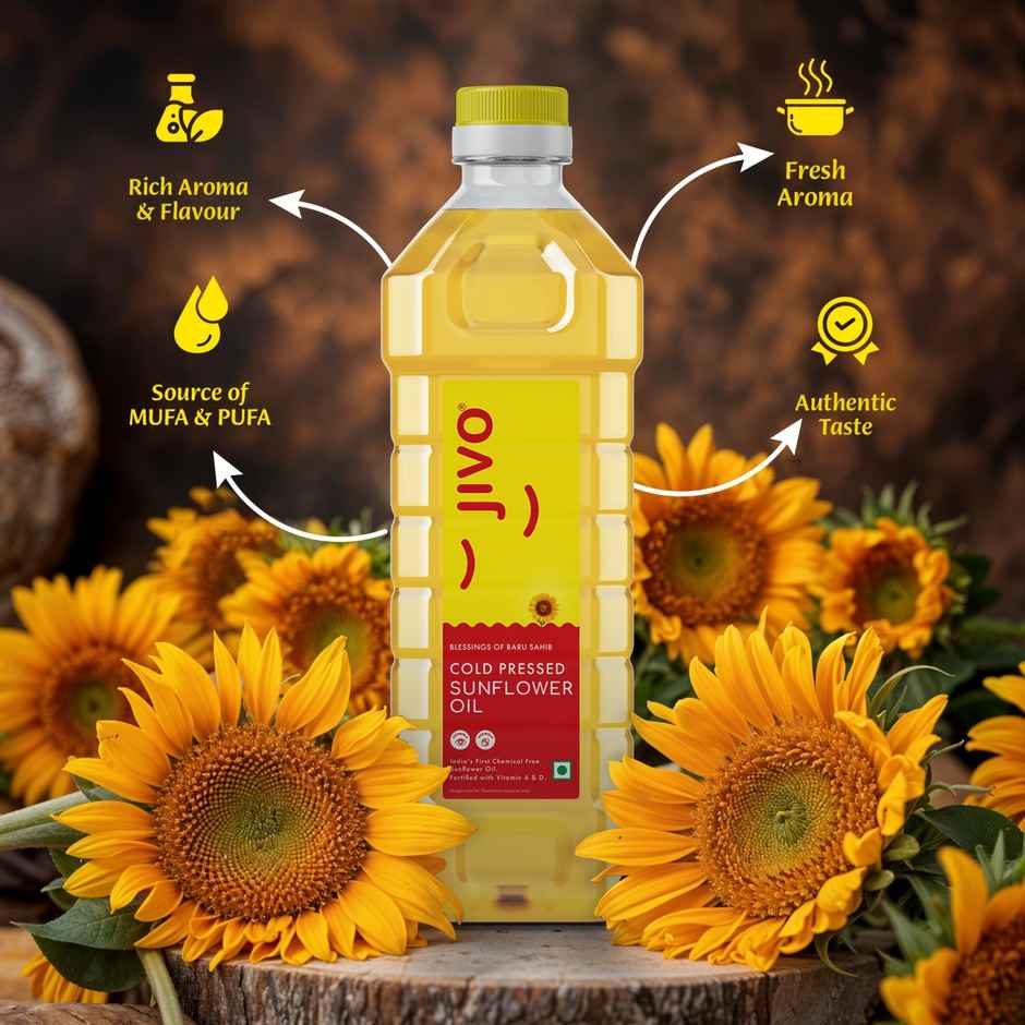 Jivo Sunflower Cold Pressed Oil | Vitamin Fortified Cooking Oil