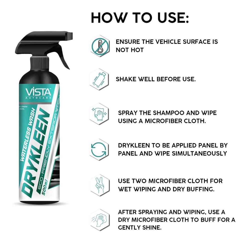Vista Auto Care Drykleen | Waterless cleaner for Car and Bike