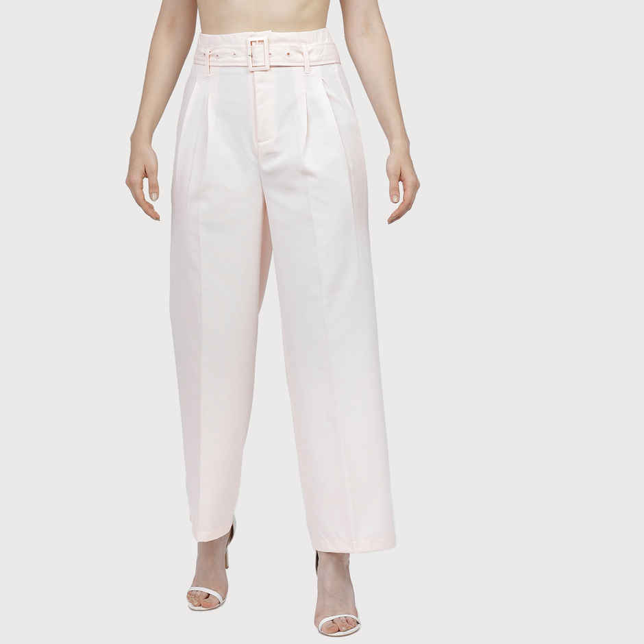 Tokyo Talkies Women's Wide Leg Hight Waist Trousers | Pink - M