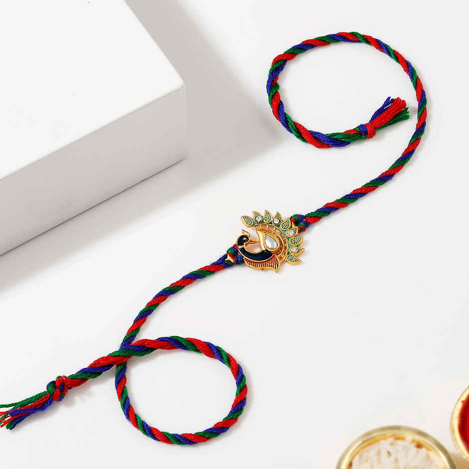 Elegant Stone Studded Peacock Rakhi | IGP