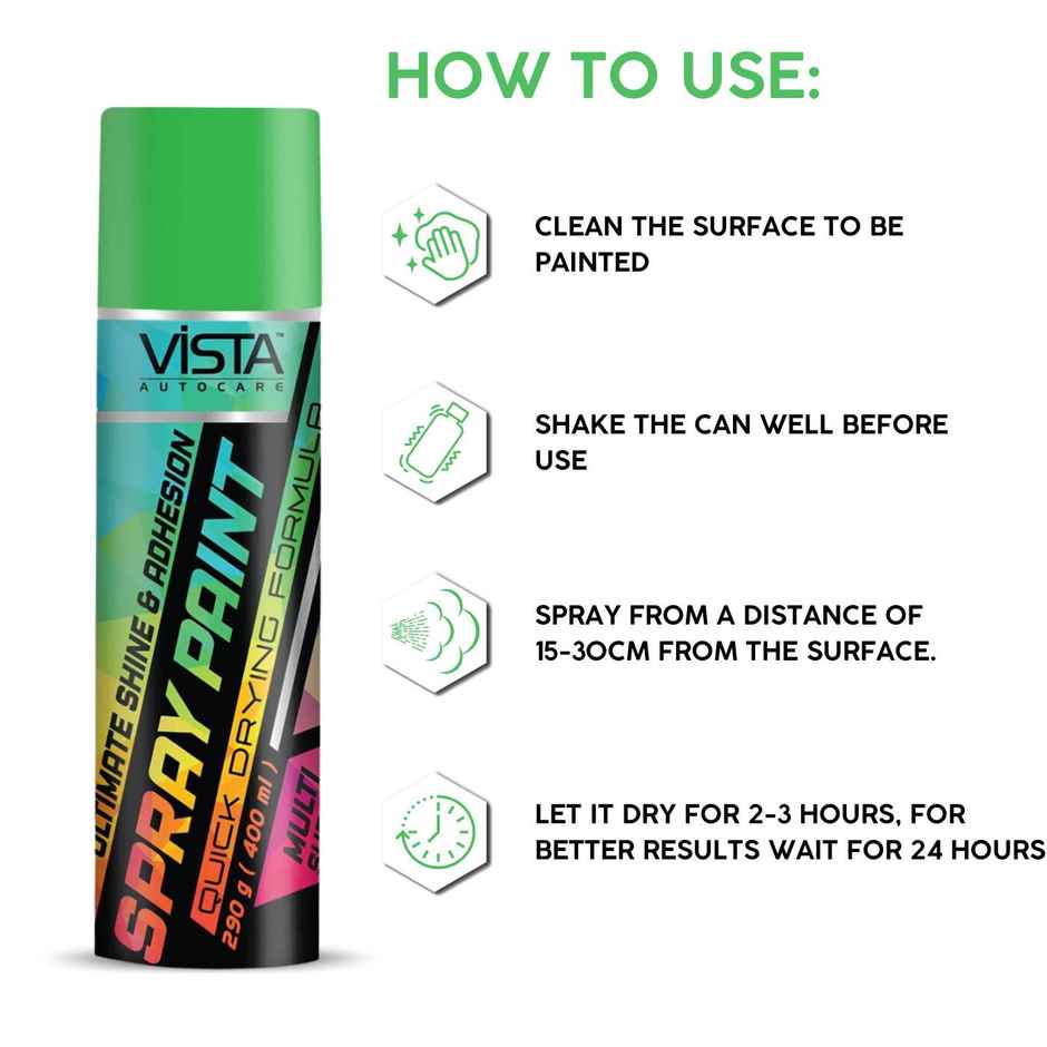 Vista Auto Care Spray Paint Leaf Green Quick-Drying | Multi-Surface for Metal