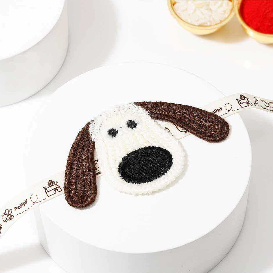 Cute Knitted Dog Kids Rakhi | IGP