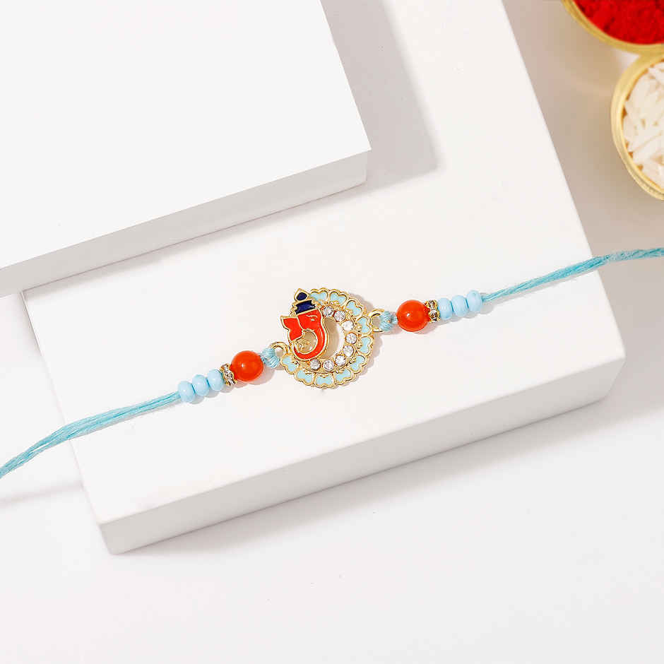 Stone Studded Ganpati Rakhi | IGP
