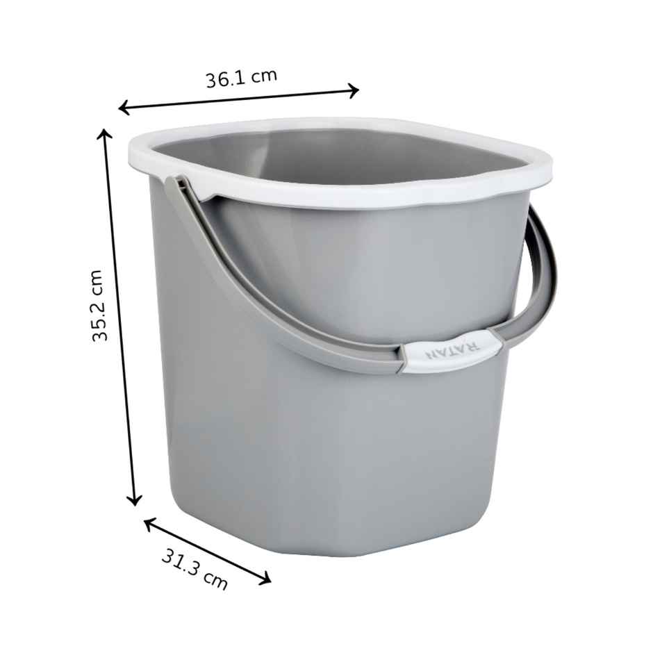 Ratan Plasticware Premia Bucket (25L X 1) - Diaso Grey|Light Weight And Easy To Carry