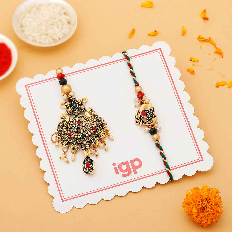 IGP Bhaiya Bhabhi Rajwada Rakhi - Regal and Elegant