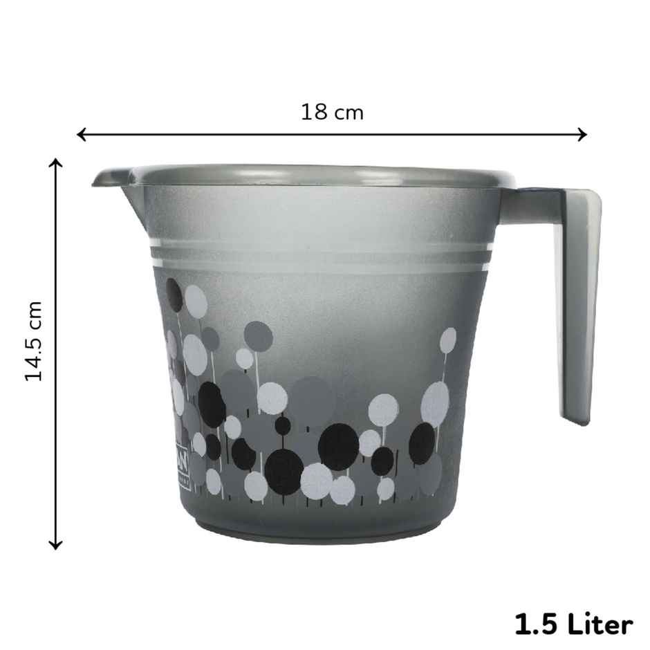 Ratan Plasticware Frosty Bubble Print Pack Of 1 Mug 1.5L -Smokey