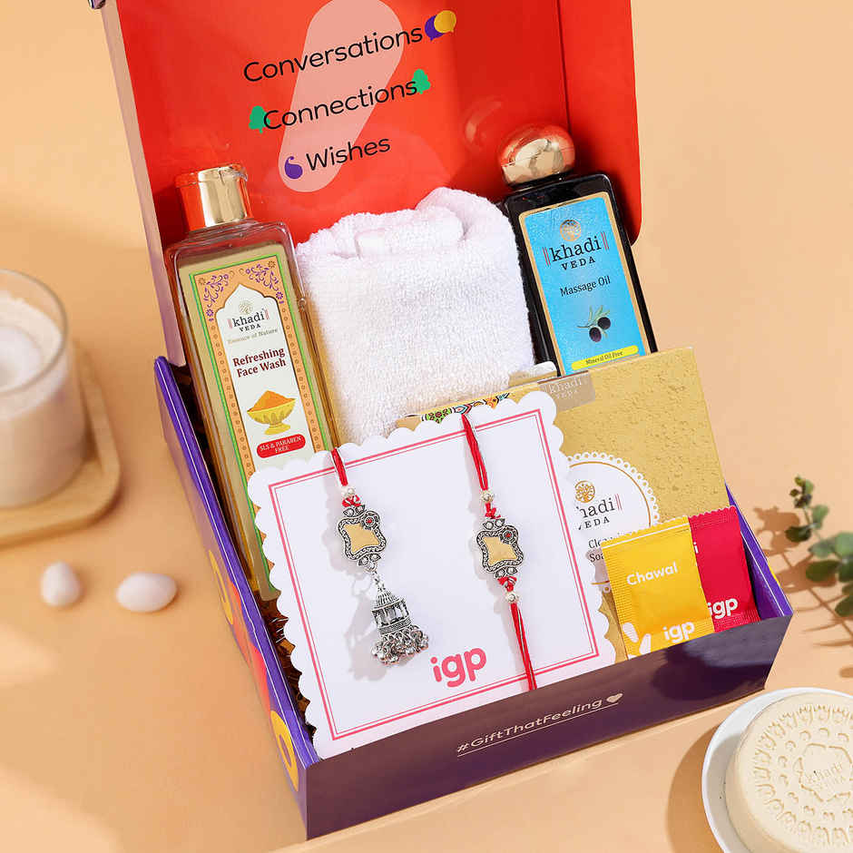 IGP Bhaiya Bhabhi Rakhi Set with Wellness Essentials - Complete Gift