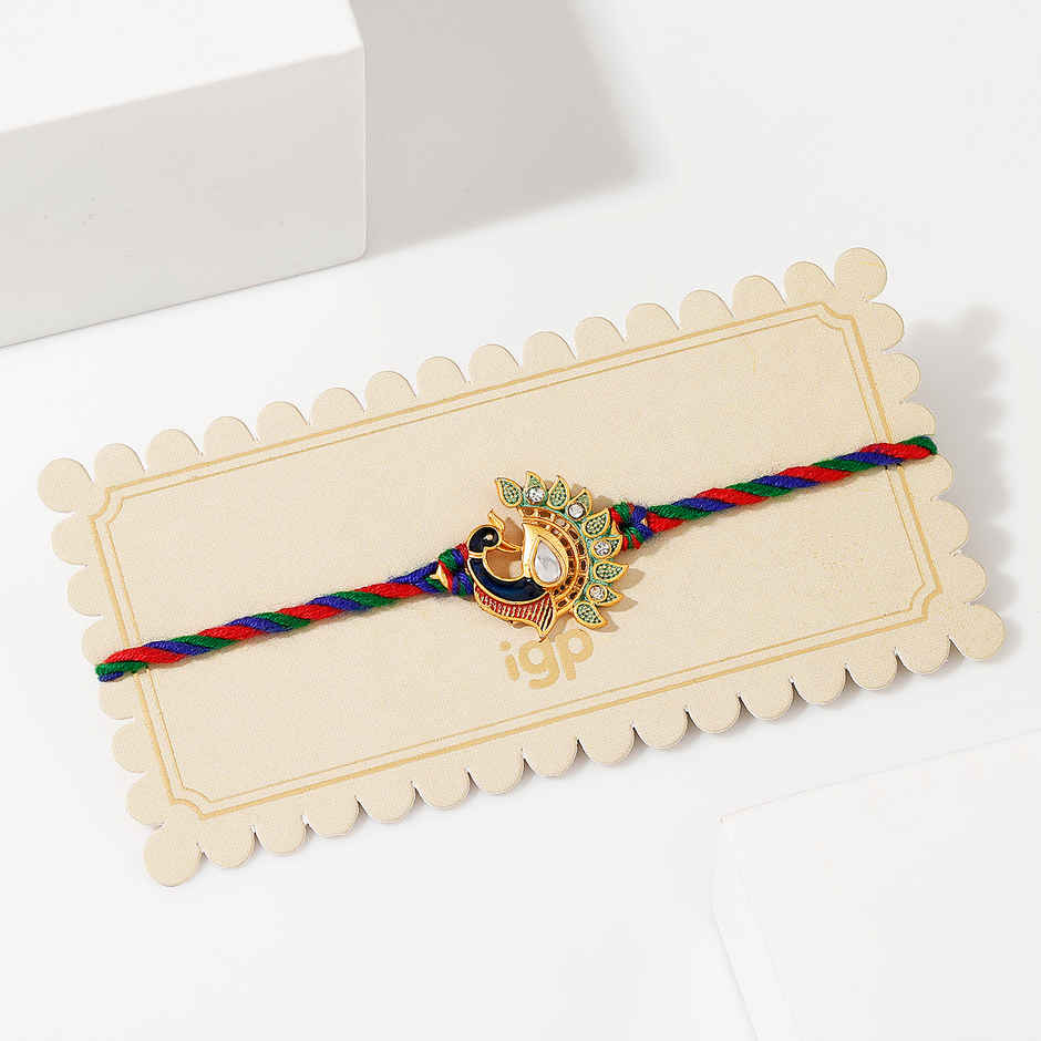 Elegant Stone Studded Peacock Rakhi | IGP