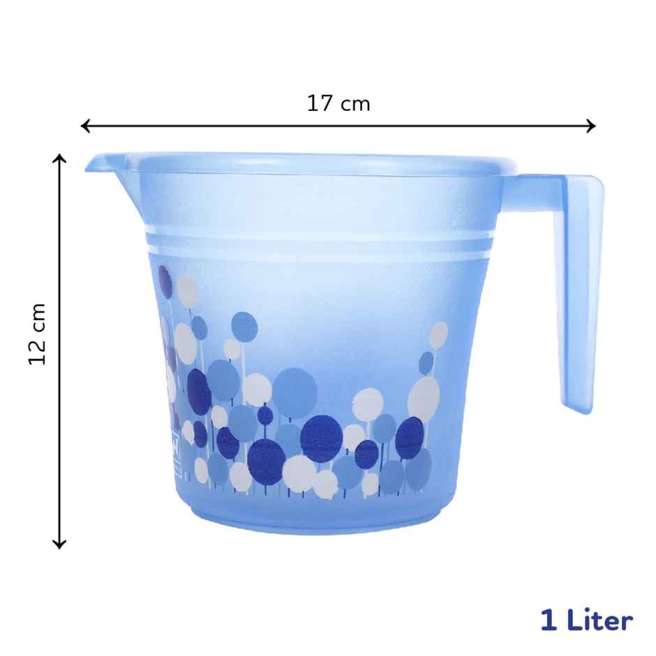 Ratan Plasticware Frosty Bubble Print Pack Of 1 Mug 1L -Blue