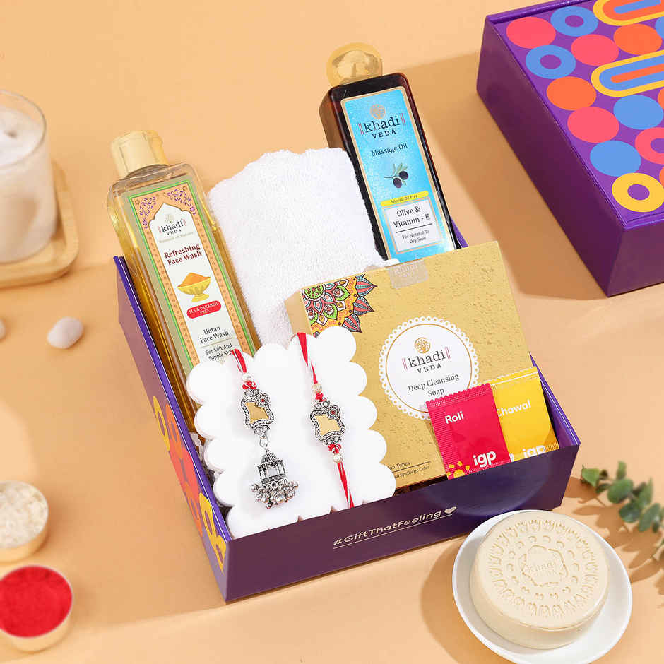 IGP Bhaiya Bhabhi Rakhi Set with Wellness Essentials - Complete Gift