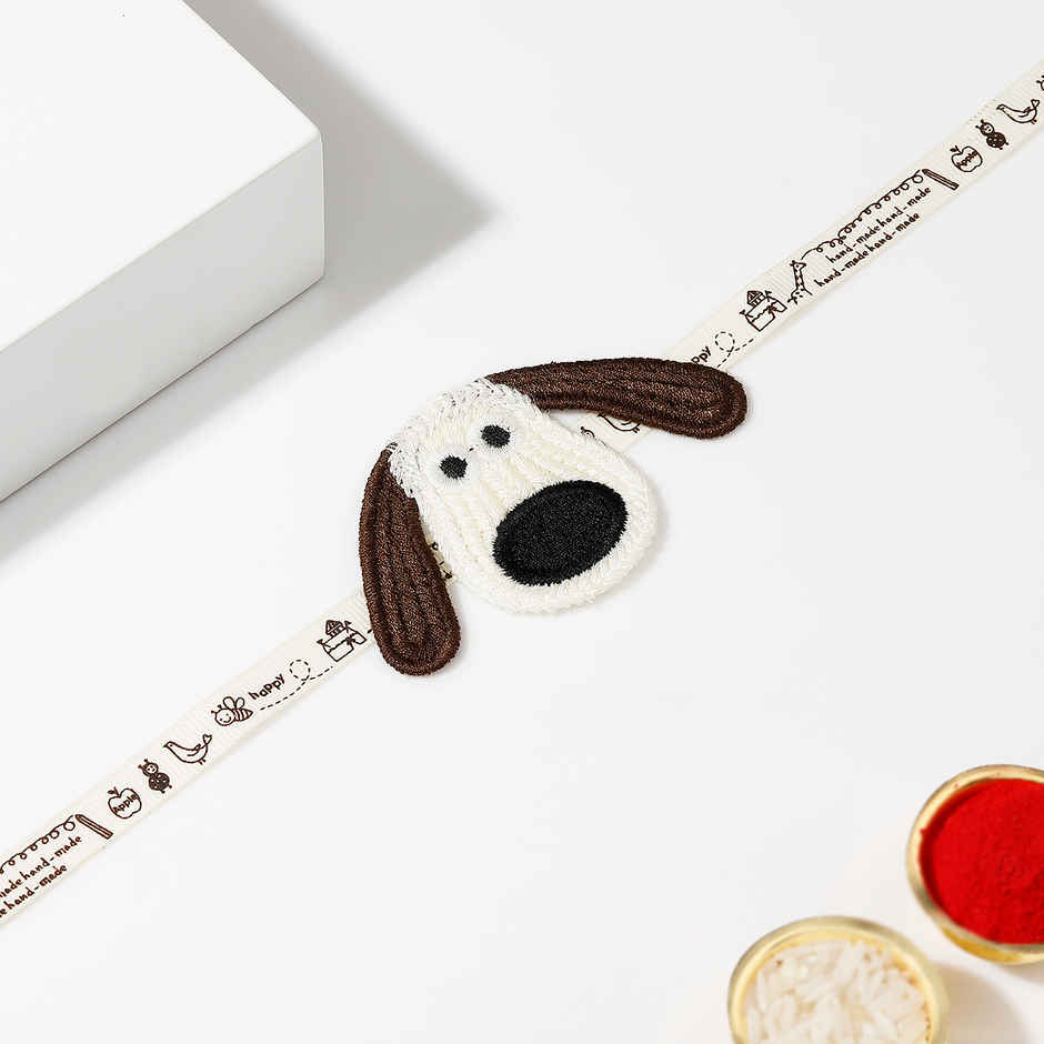 Cute Knitted Dog Kids Rakhi | IGP