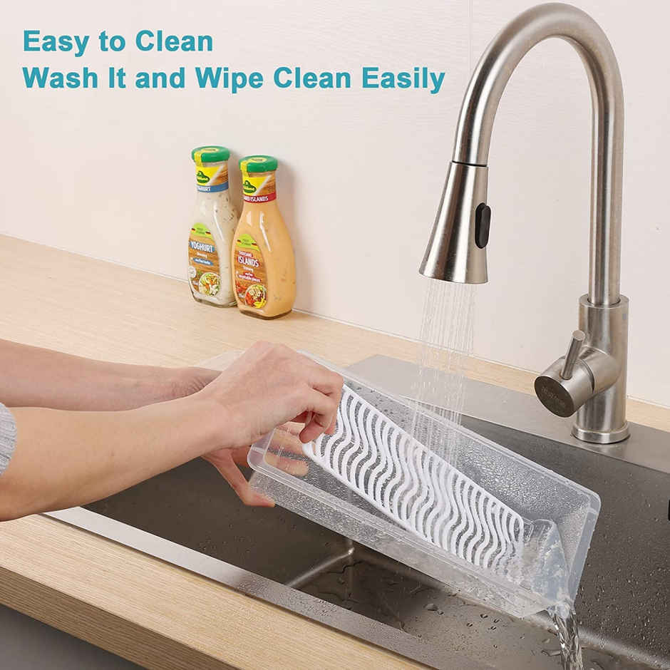 Zedak Plastic Fridge Storage Container Set with Drain Plate & Lid - 1 pc