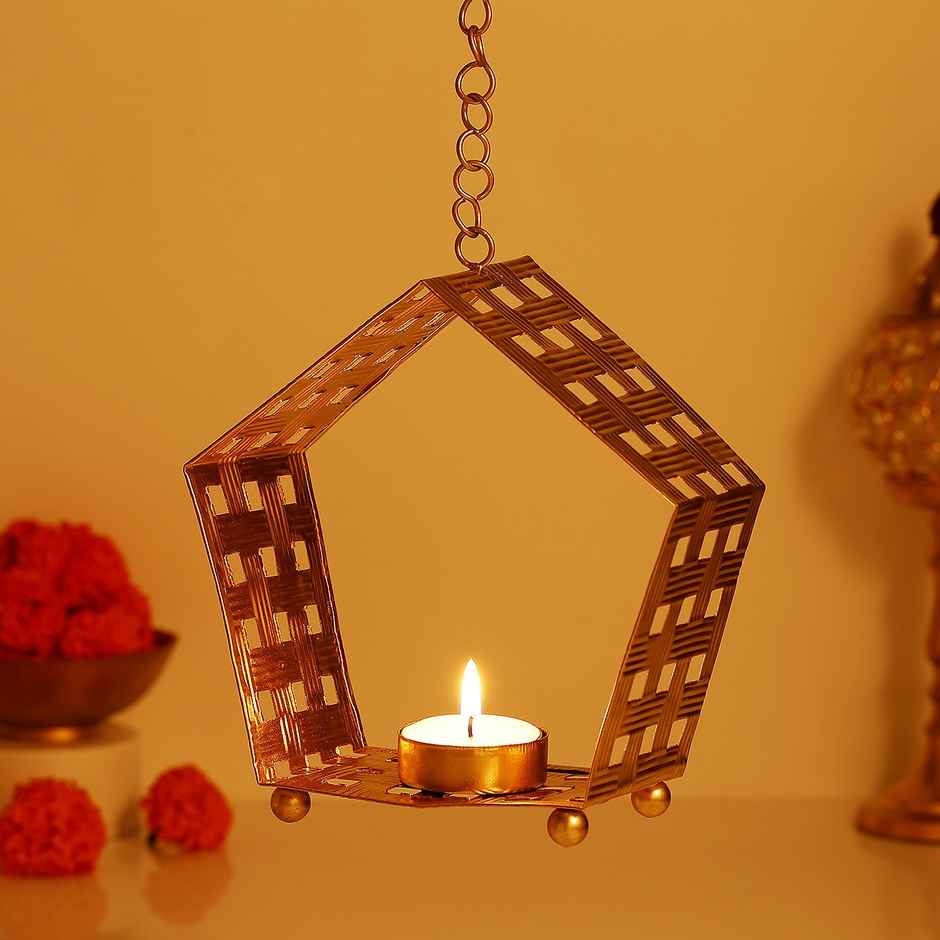 Tree Shape Wall Hanging Metal Tealight Candle Holder | Metal | IGP