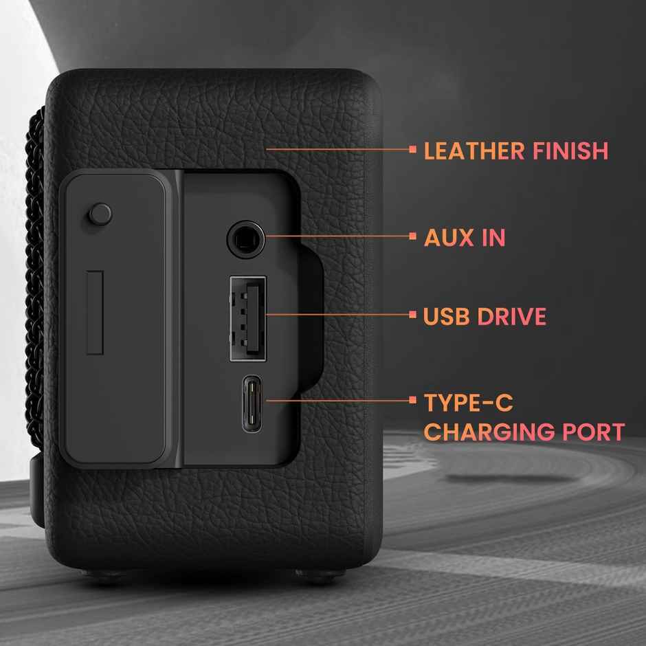 Portronics Harmony Mini, 25W HD Sound Portable Bluetooth Speaker - Black