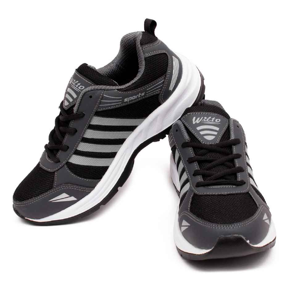 Asian Jio-13 Men Sports Shoes | Size-7 | Dark Grey & Black