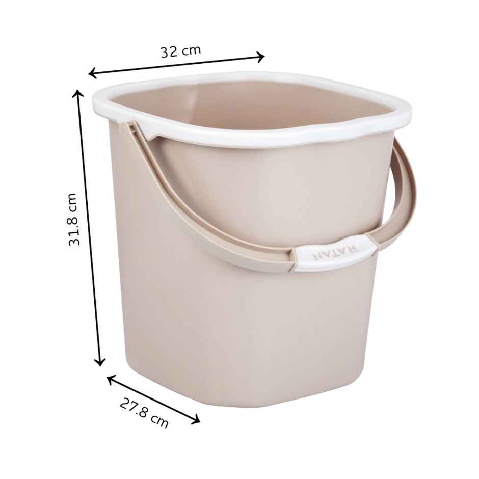 Ratan Plasticware Premia Bucket (18L X 1) - Desert Rose|Light Weight And Easy To Carry