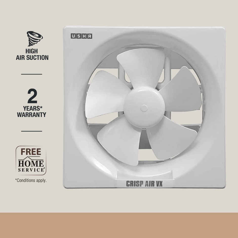 Usha Crisp Air Vx Exhaust Fan, 200mm, 1380 Rpm, White