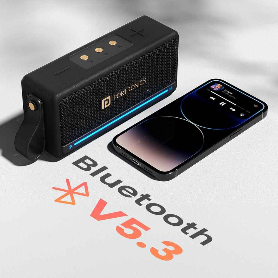 Portronics Harmony Mini, 25W HD Sound Portable Bluetooth Speaker - Black