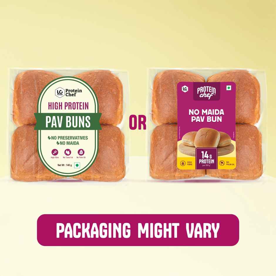 Protein Chef High Protein Pav Bun (Zero Maida, Multigrain) - Made with MP Sharbati Wheat