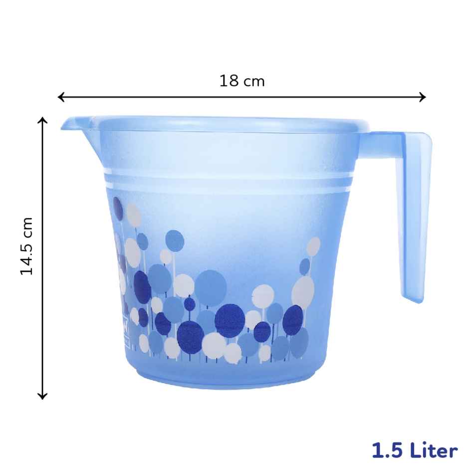 Ratan Plasticware Frosty Bubble Print Pack Of 1 Mug 1.5L -Blue