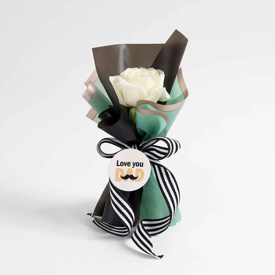 IGP Single White Rose Father's Day Bouquet
