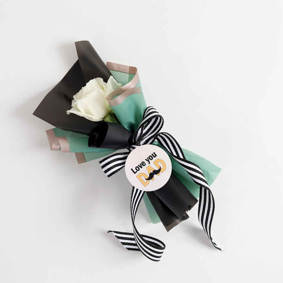 IGP Single White Rose Father's Day Bouquet