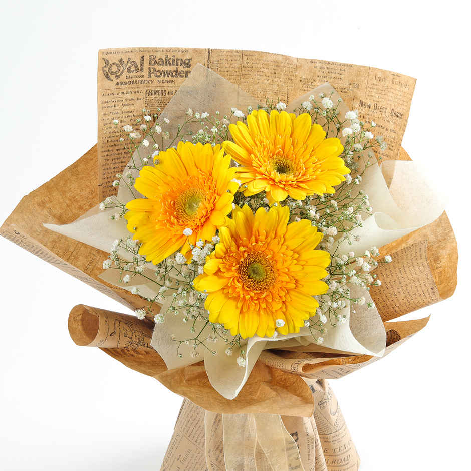 IGP Sunshine Yellow Gerbera Bouquet