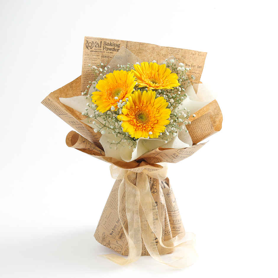 IGP Sunshine Yellow Gerbera Bouquet