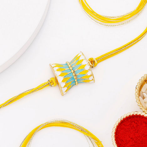 Religious Yellow Damru Rakhi (IGP)
