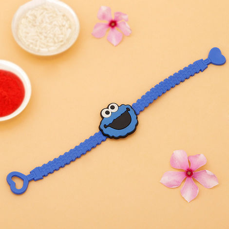 Blue Smiley Applique Silicone Rakhi / Bracelet