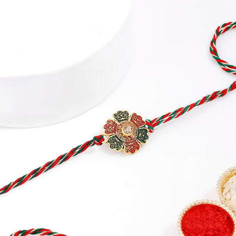 Stone Flower Filigree Rakhi (IGP)