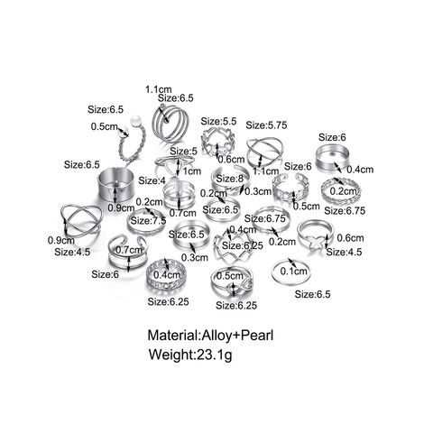 Shining Diva Fashion Jewellery Stylish Rings for Women and Girls - Set of 22 | Silver | Sd14738r