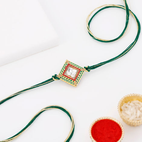 Stone Cz Stone And Meena Rakhi (IGP)