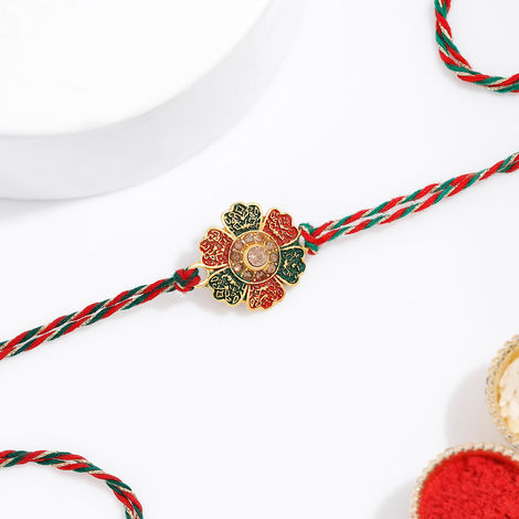 Stone Flower Filigree Rakhi (IGP)