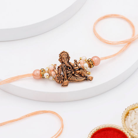 Religious Beads Ganesha Rakhi (IGP)