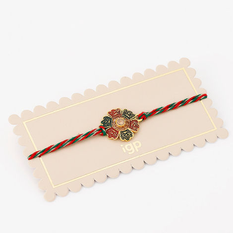 Stone Flower Filigree Rakhi (IGP)