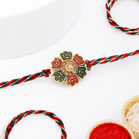 Stone Flower Filigree Rakhi (IGP)