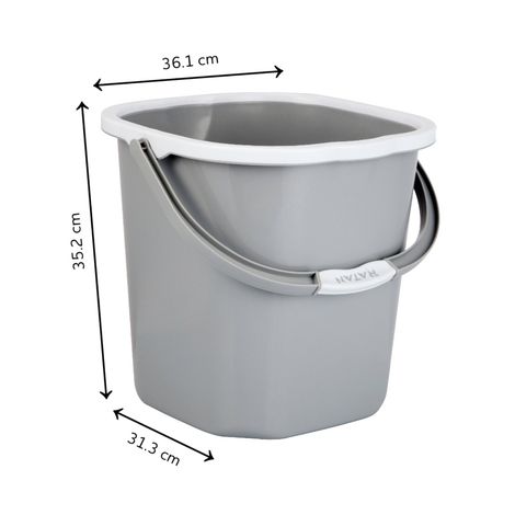 Ratan Plasticware Premia Bucket (25L X 1) - Diaso Grey|Light Weight And Easy To Carry