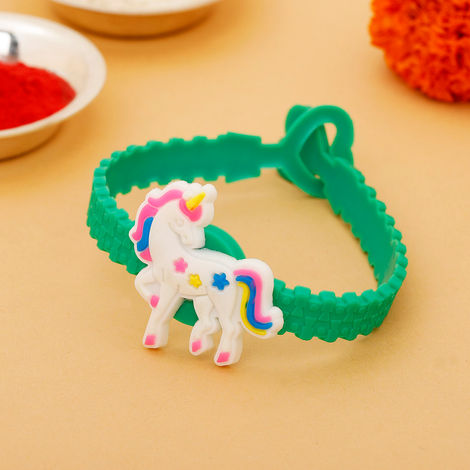 IGP Unicorn applique Green silicone bracelet