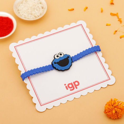 Blue Smiley Applique Silicone Rakhi / Bracelet