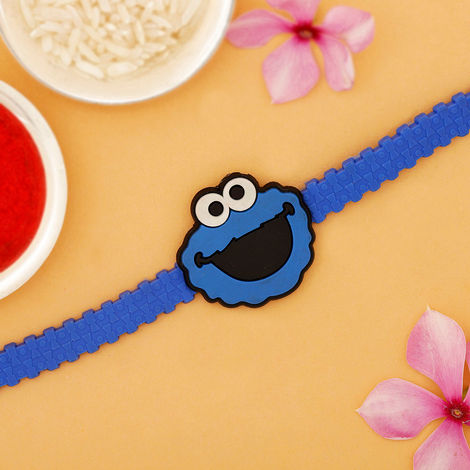 Blue Smiley Applique Silicone Rakhi / Bracelet