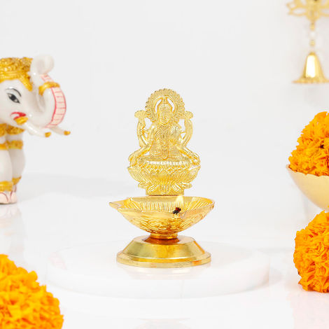 Laxmi Ganesha Metal Diya | Festive Decore | IGP